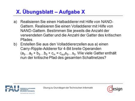 Übung zu Grundlagen der Technischen Informatik