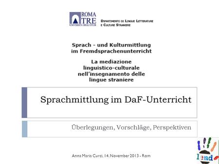 Sprachmittlung im DaF-Unterricht