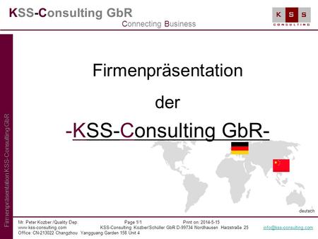KSS-Consulting GbR- Firmenpräsentation der KSS-Consulting GbR
