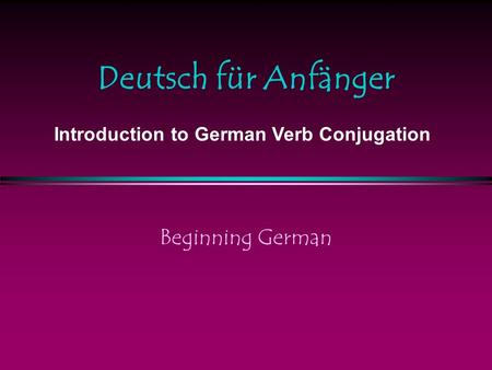 Deutsch für Anfänger Beginning German