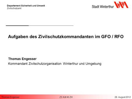 Aufgaben des Zivilschutzkommandanten im GFO / RFO