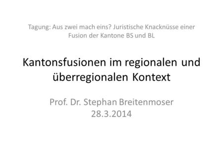 Prof. Dr. Stephan Breitenmoser
