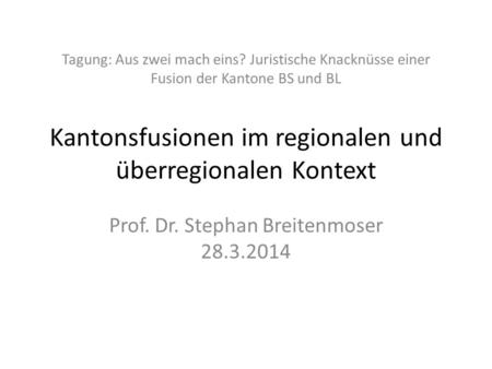 Prof. Dr. Stephan Breitenmoser