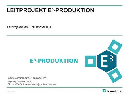 Leitprojekt e³-Produktion