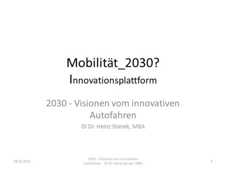 Mobilität_2030? Innovationsplattform