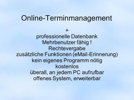 Online-Terminmanagement