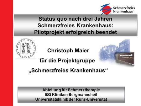 „Schmerzfreies Krankenhaus“