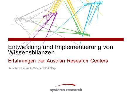 Entwicklung und Implementierung von Wissensbilanzen