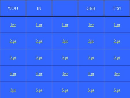 2 pt 3 pt 4 pt 5pt 1 pt 2 pt 3 pt 4 pt 5 pt 1 pt 2pt 3 pt 4pt 5 pt 1pt 2pt 3 pt 4 pt 5 pt 1 pt 2 pt 3 pt 4pt 5 pt 1pt WOH INGEHTS?