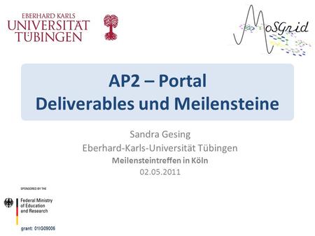 AP2 – Portal Deliverables und Meilensteine
