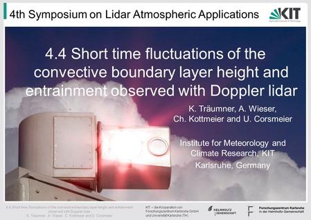 4th Symposium on Lidar Atmospheric Applications