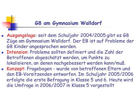 G8 am Gymnasium Walldorf