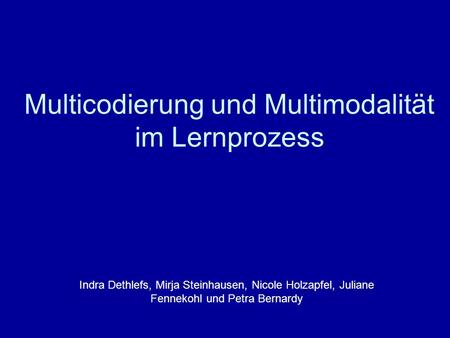 Multicodierung und Multimodalität im Lernprozess