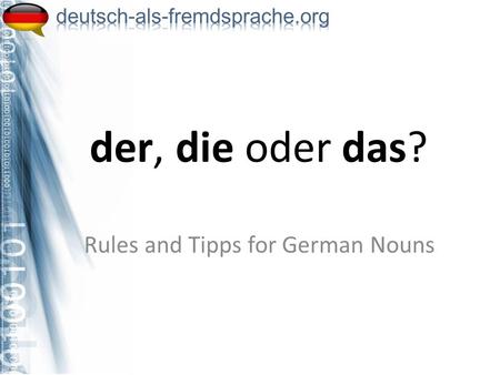 Rules and Tipps for German Nouns