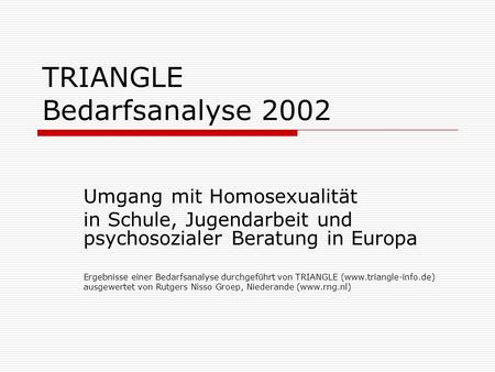 TRIANGLE Bedarfsanalyse 2002