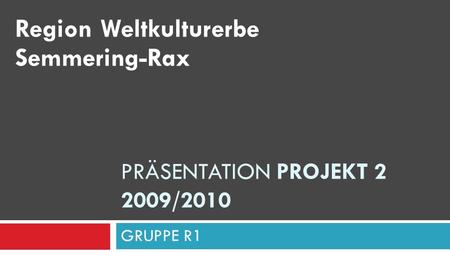 Präsentation Projekt /2010