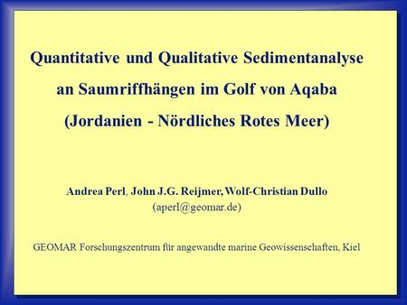 Quantitative und Qualitative Sedimentanalyse