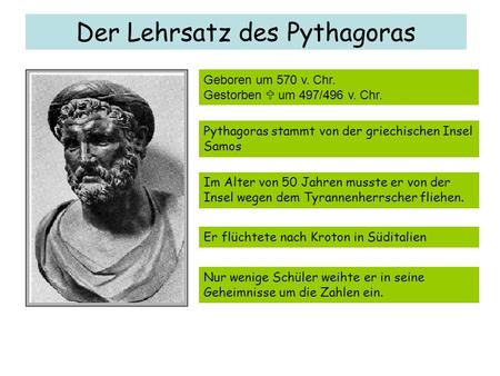 Der Lehrsatz des Pythagoras