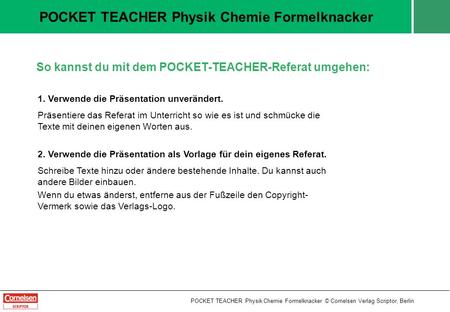 POCKET TEACHER Physik Chemie Formelknacker