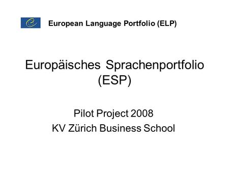 Europäisches Sprachenportfolio (ESP)