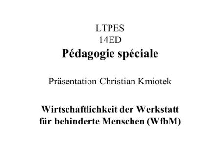 LTPES 14ED Pédagogie spéciale