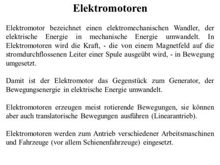 Der Elektromotor Von Moritz und Jan. - ppt video online herunterladen
