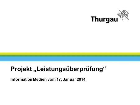 Projekt „Leistungsüberprüfung“ Information Medien vom 17. Januar 2014