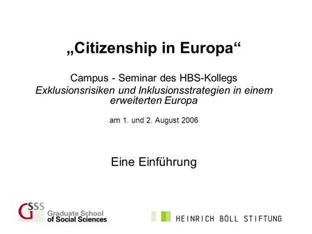 „Citizenship in Europa“