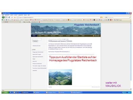 Tipps zum Ausfüllen der Startliste auf der Homepage des Flugplatzes Reichenbach weiter mit MAUSKLICK.