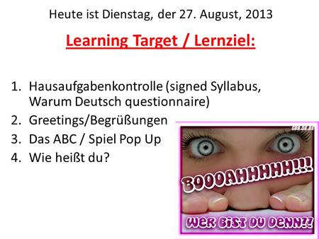 Learning Target / Lernziel:
