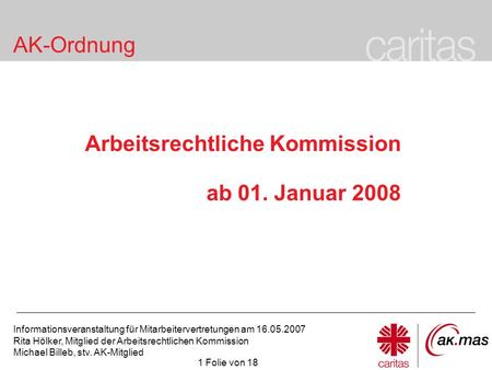 Arbeitsrechtliche Kommission ab 01. Januar 2008