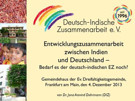 Entwicklungszusammenarbeit zwischen Indien und Deutschland –