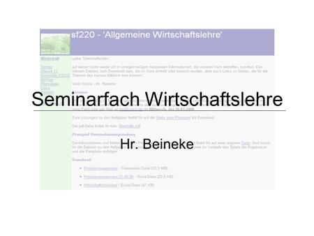 Seminarfach Wirtschaftslehre