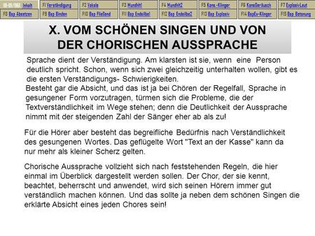 X. VOM SCHÖNEN SINGEN UND VON DER CHORISCHEN AUSSPRACHE