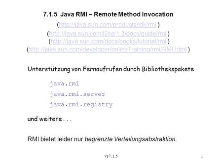 7.1.5 Java RMI – Remote Method Invocation