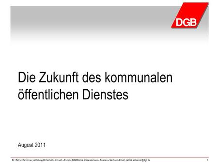 Die Zukunft des kommunalen öffentlichen Dienstes