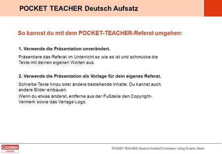 POCKET TEACHER Deutsch Aufsatz