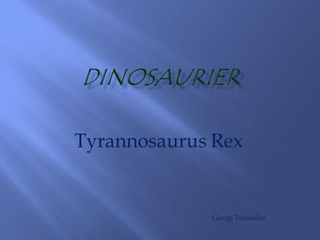 Tyrannosaurus Rex Giorgi Tschaidse