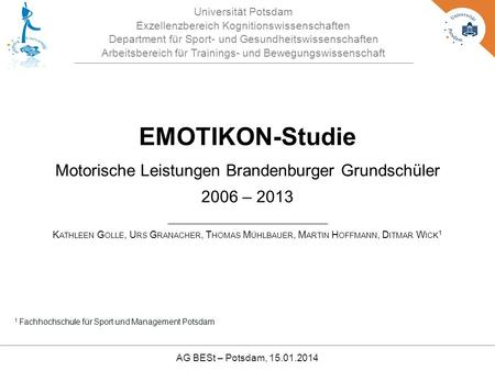 EMOTIKON-Studie Motorische Leistungen Brandenburger Grundschüler