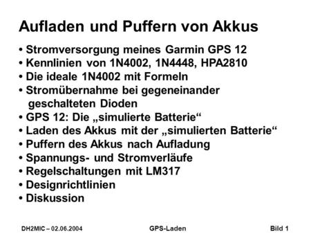 Aufladen und Puffern von Akkus