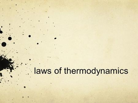 laws of thermodynamics