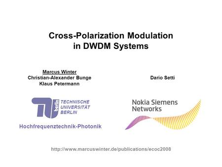 Cross-Polarization Modulation in DWDM Systems