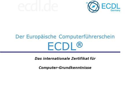 Der Europäische Computerführerschein ECDL®