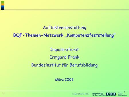 BQF-Themen-Netzwerk „Kompetenzfeststellung“