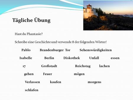 Tägliche Übung Hast du Phantasie?
