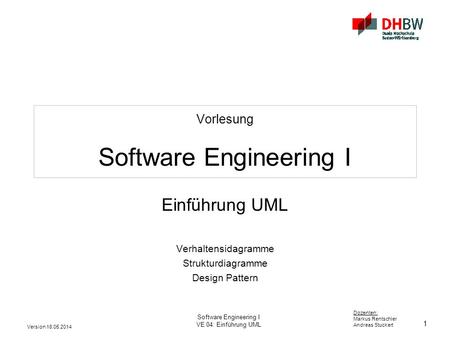 Vorlesung Software Engineering I