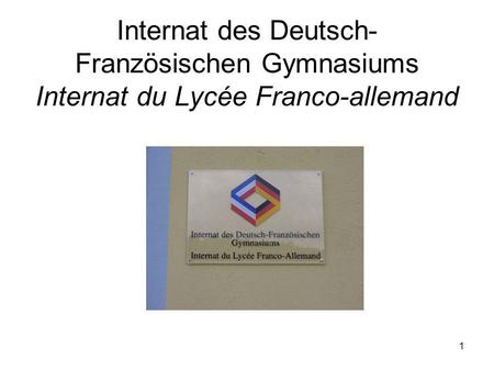 Internat des Deutsch-Französischen Gymnasiums Internat du Lycée Franco-allemand Werner Schmeer.