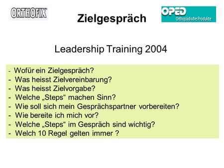 Zielgespräch Leadership Training Was heisst Zielvereinbarung?