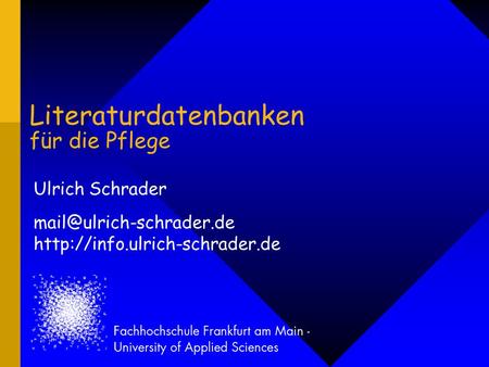 Literaturdatenbanken für die Pflege