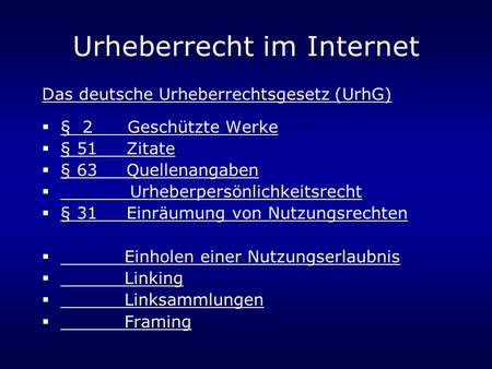 Urheberrecht im Internet